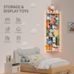 FOUKUS Corner Stuffed Animal Storage Toy Organizer: Kids Room Stuffed Animal Holder Length Adjustable Plushie Toys Shelf - Large Corner Plush Toys Storage for Nursery Playroom...