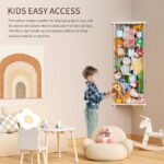 FOUKUS Corner Stuffed Animal Storage Toy Organizer: Kids Room Stuffed Animal Holder Length Adjustable Plushie Toys Shelf - Large Corner Plush Toys Storage for Nursery Playroom...