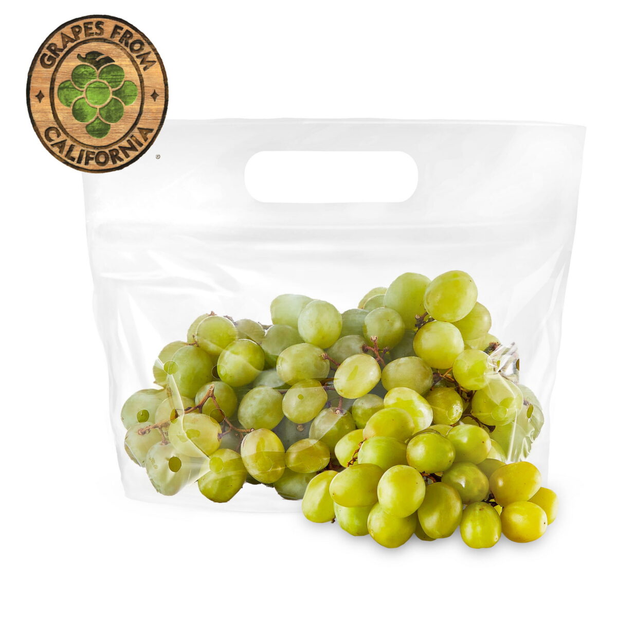 Fresh Green Seedless Grapes from California, Bag (2.25 lbs/Bag Est.)
