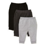 Garanimals Baby Boy Basic Terry Jogger Pants, 3-Pack, Sizes 0/3M-24M