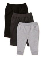 Garanimals Baby Boy Basic Terry Jogger Pants, 3-Pack, Sizes 0/3M-24M