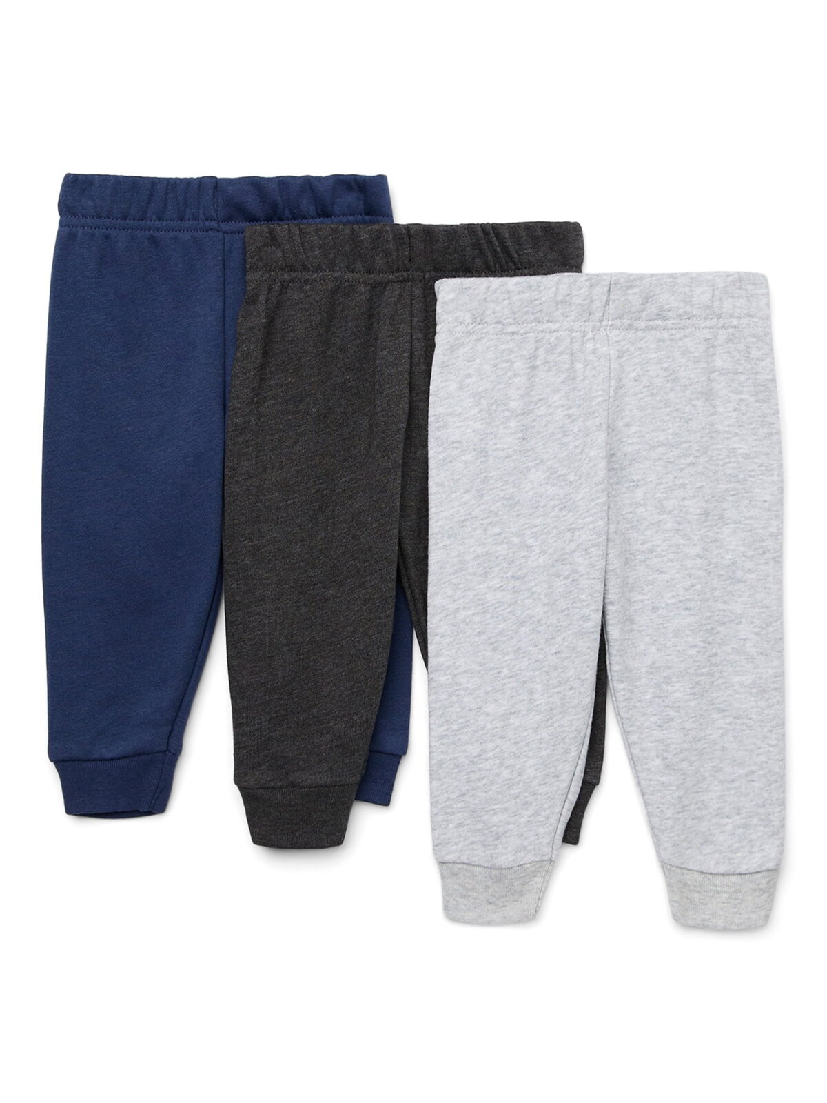 Garanimals Baby Boy French Terry Joggers Multipack, 3-Pack, Sizes 0-24 Months