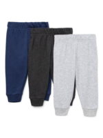 Garanimals Baby Boy French Terry Joggers Multipack, 3-Pack, Sizes 0-24 Months