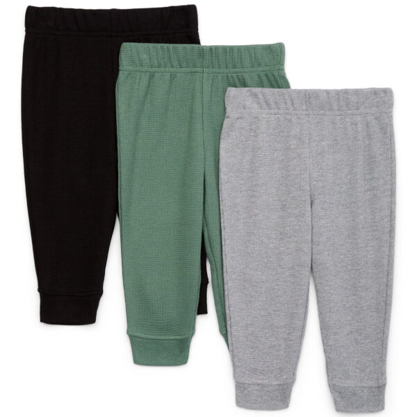 Garanimals Baby Boy Thermal Joggers Multipack, 3-Pack, Sizes 0-24 Months