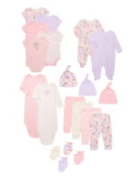 Garanimals Newborn Baby Girl Shower Gift Set, Floral Multi, 9 Months, 20-Piece