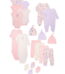 Garanimals Newborn Baby Girl Shower Gift Set, Floral Multi, 9 Months, 20-Piece