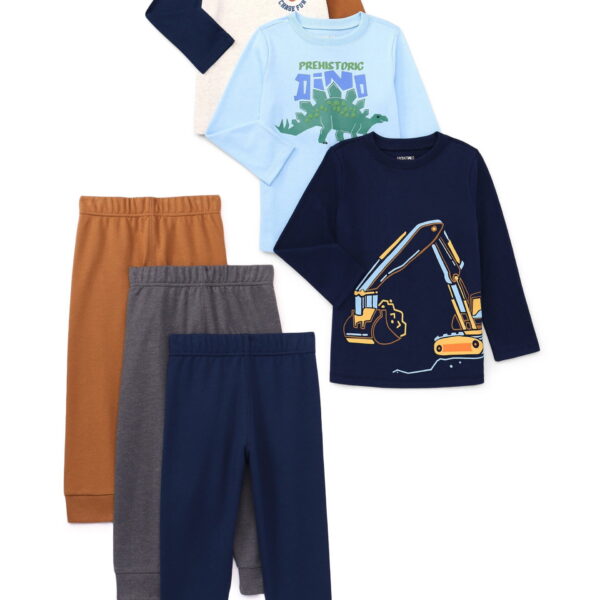Garanimals Toddler Boy Mix and Match 6-Piece Outfits Kid-Pack, Sizes 18M-5T