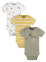 Gerber Baby Boy Casual Short Sleeve Bodysuits, 3-Pack, Sizes Preemie - 12 Months