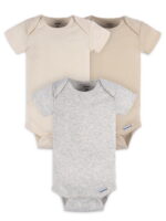 Gerber Baby Boy or Girl Unisex Short Sleeve Bodysuits, 3-Pack, Sizes Preemie - 24 Months