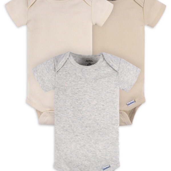 Gerber Baby Boy or Girl Unisex Short Sleeve Bodysuits, 3-Pack, Sizes Preemie - 24 Months