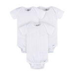 Gerber Baby Neutral 3-Pack White Short Sleeve Bodysuits, Sizes Preemie - 24 Months