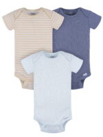 Gerber Baby Neutral Short Sleeve Bodysuits, 3-Pack, Sizes Newborn - 24 Months