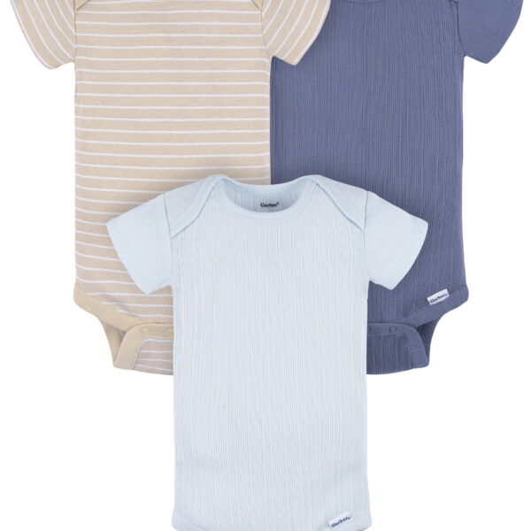 Gerber Baby Neutral Short Sleeve Bodysuits, 3-Pack, Sizes Newborn - 24 Months