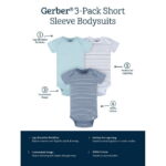 Gerber Baby Neutral Short Sleeve Bodysuits, 3-Pack, Sizes Newborn - 24 Months
