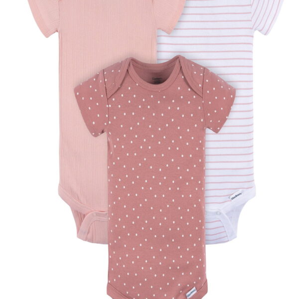 Gerber Baby Neutral Short Sleeve Bodysuits, 3-Pack, Sizes Newborn - 24 Months