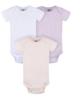 Gerber Baby Neutral Short Sleeve Bodysuits, 3-Pack, Sizes Newborn - 24 Months
