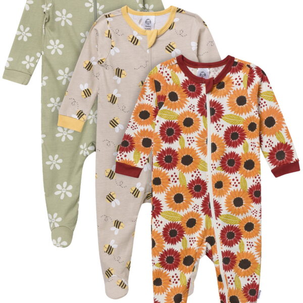 Gerber Gender Neutral Sleep ´N Play Footed Pajama, 3-Pack, Sizes Newborn - 6/9 Months