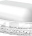 Glass Soap Dish, Glass Soap Sponge Dish Holder Case Soap Tray for Kitchen & Bath, Clear Shower Soap Holder Accessories for Bathroom (Ellipse)