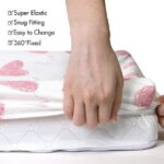 Gllquen Baby Bassinet Sheets Set 4 Pack, for Newborn Baby Girls 32"X16", Pink Heart