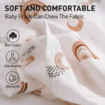 Gllquen Baby Muslin Organic Cotton Swaddle Blankets 6-Pack for Newborn Infant Girls and Boys, Sun and Moon