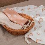 Gllquen Baby Muslin Organic Cotton Swaddle Blankets 6-Pack for Newborn Infant Girls and Boys, Sun and Moon