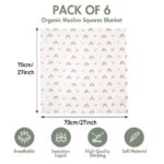 Gllquen Baby Muslin Organic Cotton Swaddle Blankets 6-Pack for Newborn Infant Girls and Boys, Sun and Moon