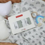 Gllquen Baby Muslin Organic Cotton Swaddle Blankets 6-Pack for Newborn Infant Boys Girls 27 x 27", Grey Star