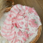 Gllquen Baby Muslin Swaddle 6-Pack Swaddle Wrap Receiving Breathable Cotton Blankets for Newborn Infant Girls 27x27", Pink Floral