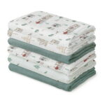 Gllquen Baby Muslin Swaddle Blankets 6-Pack Cotton Wrap for Newborn Infant Girls Boys, 27 X 27", Forest