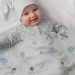 Gllquen Baby Muslin Swaddle Blankets 6-Pack Cotton Wrap for Newborn Infant Boys Girls, 27 X 27", Astronaut