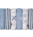 Gllquen Baby Muslin Swaddle Blankets 6-Pack Cotton Wrap for Newborn Infant Boys Girls, 27 X 27", Astronaut