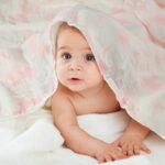 Gllquen Baby Muslin Swaddle Blankets 6-Pack Organic Cotton Blankets for Newborn Infant Girls Boys, 28 X 28", Rosebud