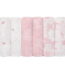 Gllquen Baby Muslin Swaddle Blankets 6-Pack Organic Cotton Blankets for Newborn Infant Girls Boys, 28 X 28", Rosebud