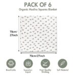 Gllquen Baby Muslin Swaddle Blankets 6-Pack, Soft Receiving Swaddles, Breathable Unisex for Newborns Infant Boys and Girls, 27 X 27", Elephant and Giraffe