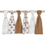 Gllquen Baby Muslin Swaddle Blankets 6-Pack, Swaddle Wrap Neutral Receiving Breathable Cotton Blankets for Newborn Infant Girls and Boys, 27 X 27", Rainbow