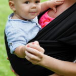 Gllquen Baby Wrap Carrier Organic Cotton Adjustable Slings ,for Newborn,Infant,Toddlers 35 lbs,Black