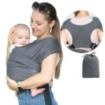 Gllquen Baby Wrap Carrier Organic Cotton Adjustable Slings ,for Newborn,Infant,Toddlers 35 lbs,Black