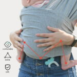Gllquen Baby Wrap Carriers Premium Organic Cotton Adjustable Slings, for Toddlers, Infant, Newborn, Light Gray