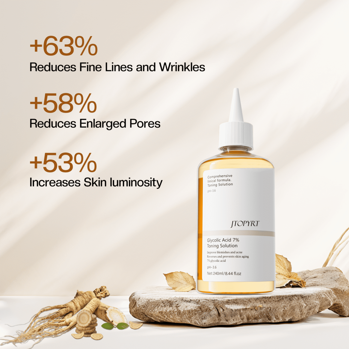 Glycolic Acid Toner: 240ml Glycolic Acid 7% Exfoliating Toner Toning Solution Which Soothes and Hydrates Skin