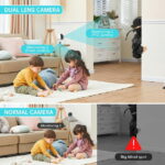 GPED Baby Monitor with Dual Cameras, 3K HD WiFi Security Camera W/ 360° PTZ & Fixed Camera,, Motion Tracking & Full-Color Night Vision for Baby Monitor/Pet Camera, 2-Way Audio...