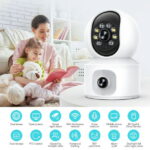 GPED Baby Monitor with Dual Cameras, 3K HD WiFi Security Camera W/ 360° PTZ & Fixed Camera,, Motion Tracking & Full-Color Night Vision for Baby Monitor/Pet Camera, 2-Way Audio...