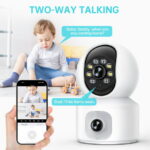 GPED Baby Monitor with Dual Cameras, 3K HD WiFi Security Camera W/ 360° PTZ & Fixed Camera,, Motion Tracking & Full-Color Night Vision for Baby Monitor/Pet Camera, 2-Way Audio...