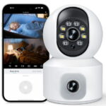 GPED Baby Monitor with Dual Cameras, 3K HD WiFi Security Camera W/ 360° PTZ & Fixed Camera,, Motion Tracking & Full-Color Night Vision for Baby Monitor/Pet Camera, 2-Way Audio...