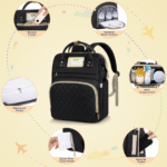 GPED Diaper Bag Backpack, Multifunctional Baby Changing Bag with Insulated Milk Bottle Pocket & Stroller Strap, Large Capacity Travel Backpack with USB Charging Port, Baby Bags...