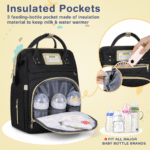 GPED Diaper Bag Backpack, Multifunctional Baby Changing Bag with Insulated Milk Bottle Pocket & Stroller Strap, Large Capacity Travel Backpack with USB Charging Port, Baby Bags...