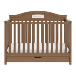 Graco Story 5-in-1 Convertible Baby Crib with Drawer and Reversible Headboard, Hazelnut