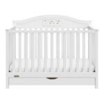 Graco Story 5-in-1 Convertible Baby Crib with Drawer and Reversible Headboard, White