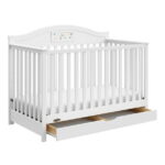 Graco Story 5-in-1 Convertible Baby Crib with Drawer and Reversible Headboard, White