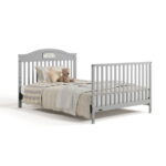 Graco Story 5-in-1 Convertible Baby Crib with Drawer and Reversible Headboard, Pebble Gray