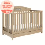 Graco Story Customizable 5-in-1 Convertible Crib with Drawer and Premium Crib & Toddler Mattress Bundle, Pebble Gray